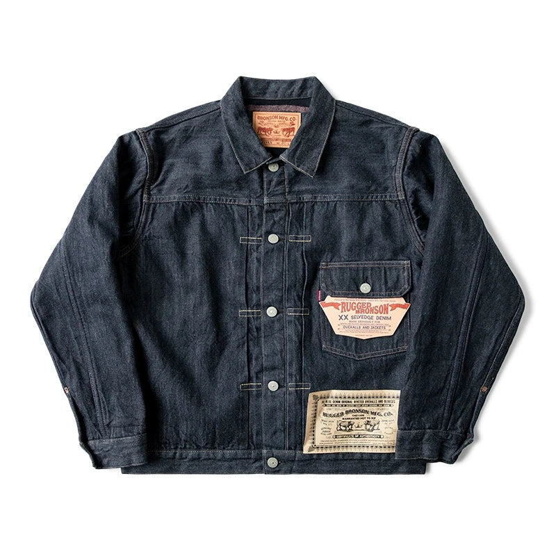 Rugged Bronson 1950 Blanket Lined Type 1 Selvedge Denim Jacket Sanforized 819XX Men's Jean Outerwear 519XX