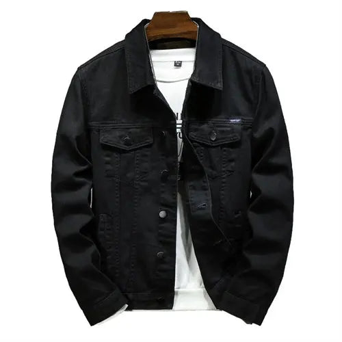 Blauwe Spijkerjas Heren Enkelvoudige Rij Revers Denim Jassen Zwart Grijs Mode Casual Jas Lente En Herfst Heren Katoen Overcoa