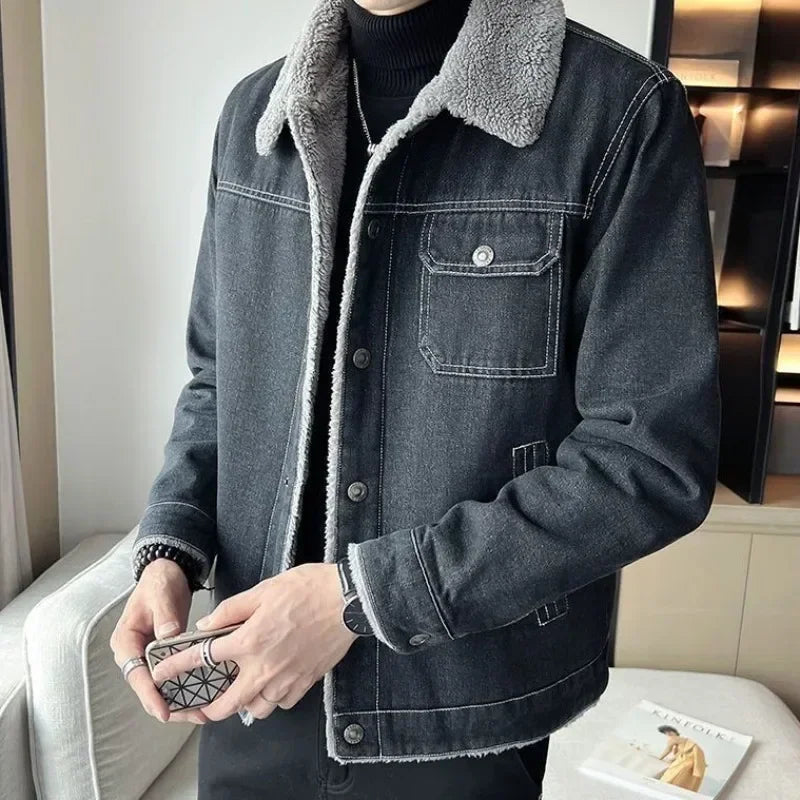Herfst Mannelijke Jean Jassen Casual Heren Denim Jasje Knop Vintage Losse Stof Mode Lage Kosten Nieuw In Maat L Joker Elatic Y2k