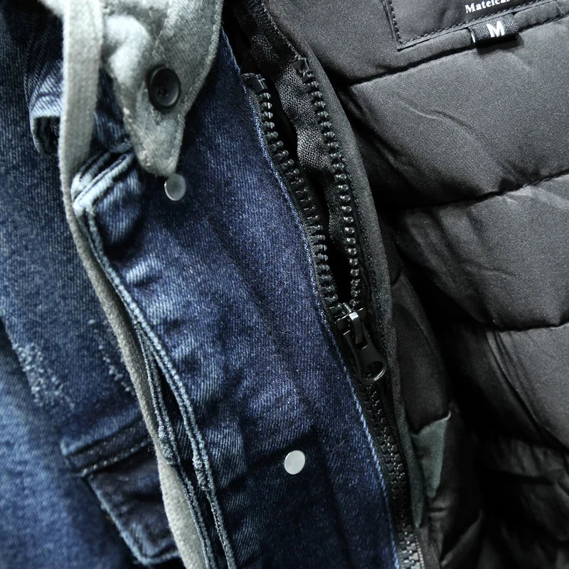 Winter Heren Dik Denim Jack Mode Capuchon Katoenen Parka 'S Slanke Casual Warm Mannelijk Merk Kleding Jean Jacks
