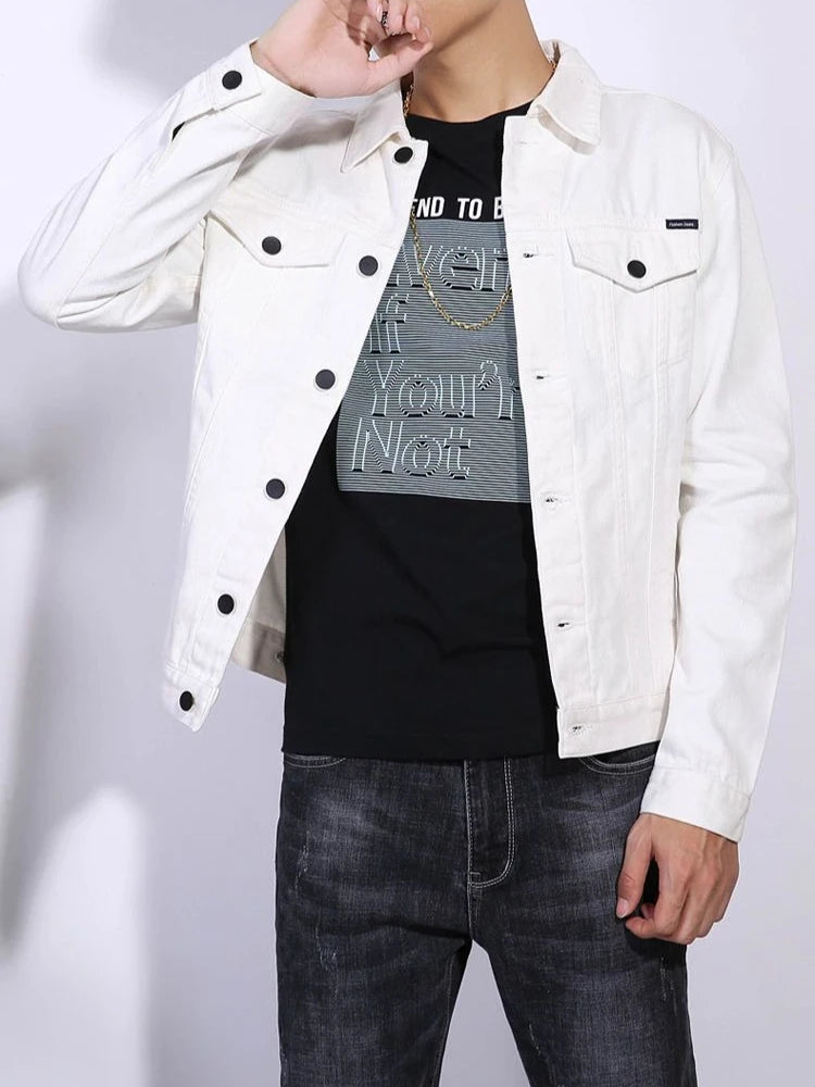 Slim Fit Denim Jackets Man Japanese Retro Fashion Cowgirl New in Korean Popular Clothes Size L Loose S Black Cowboy Coat for Men
