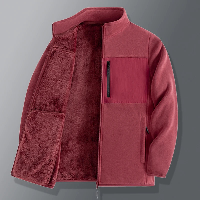Nieuwe jas met dik fluweel, warm en modieus, hoogwaardige opstaande kraag Veelzijdig los casual topjack voor heren voor heren