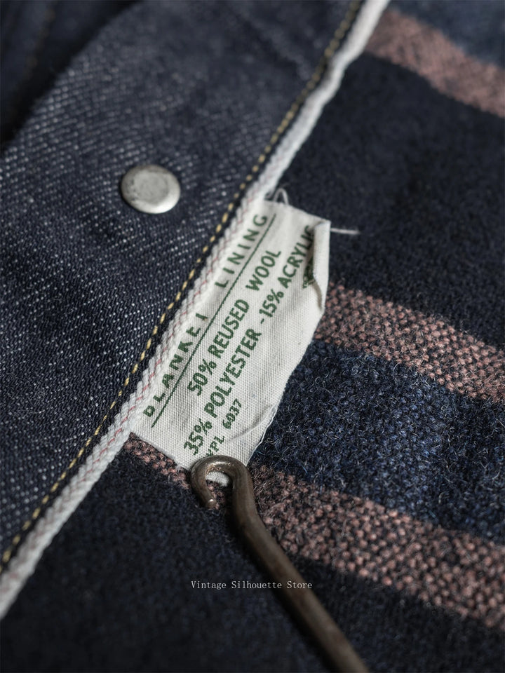 Rugged Bronson 1950 Blanket Lined Type 1 Selvedge Denim Jacket Sanforized 819XX Men's Jean Outerwear 519XX