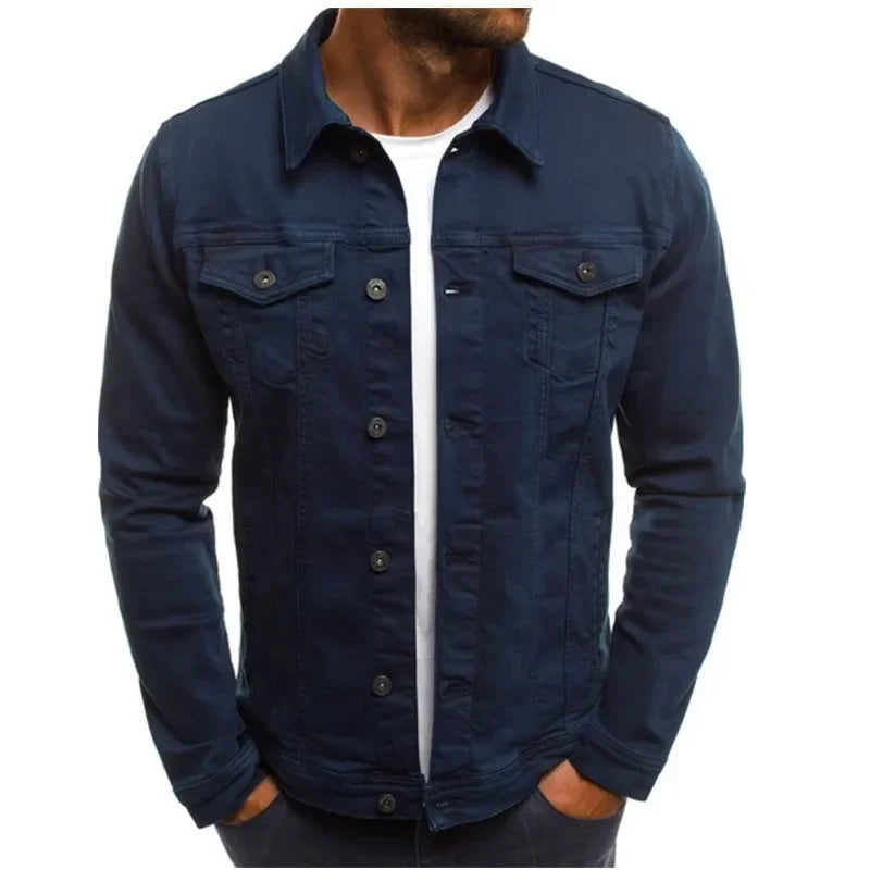 Denim jassen voor heren Katoen Vintage Klassieke trend Motor- en fietsherfstjas Heren Slanke stretch Casual jeans Cargojas Heren Winter