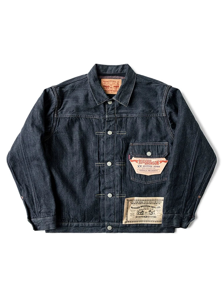 Rugged Bronson 1950 Blanket Lined Type 1 Selvedge Denim Jacket Sanforized 819XX Men's Jean Outerwear 519XX