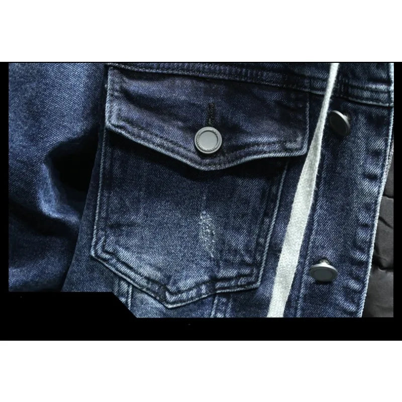 Winter Heren Dik Denim Jack Mode Capuchon Katoenen Parka 'S Slanke Casual Warm Mannelijk Merk Kleding Jean Jacks