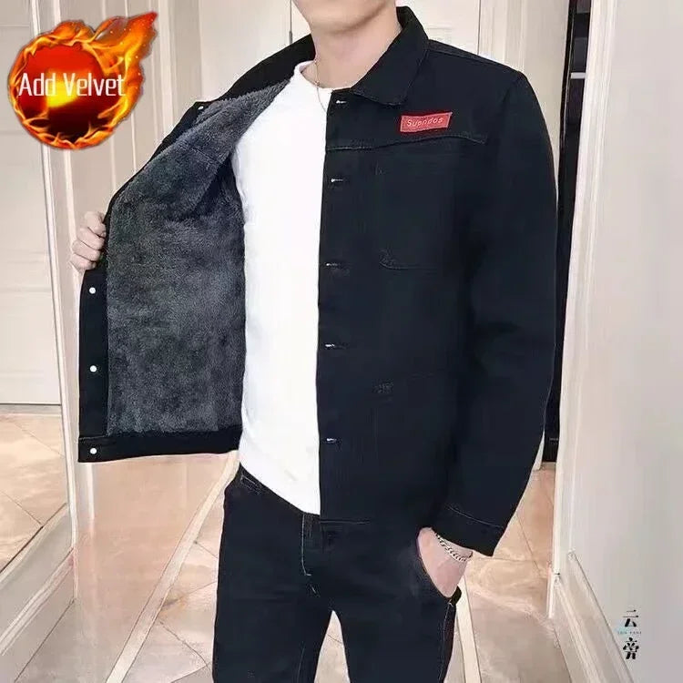 Herfst Mannelijke Jean Jassen Casual Heren Denim Jasje Knop Vintage Losse Stof Mode Lage Kosten Nieuw In Maat L Joker Elatic Y2k