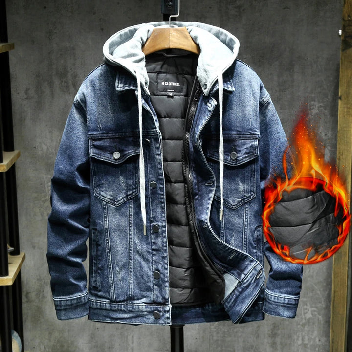 Winter Heren Dik Denim Jack Mode Capuchon Katoenen Parka 'S Slanke Casual Warm Mannelijk Merk Kleding Jean Jacks