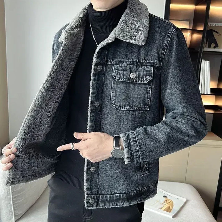Herfst Mannelijke Jean Jassen Casual Heren Denim Jasje Knop Vintage Losse Stof Mode Lage Kosten Nieuw In Maat L Joker Elatic Y2k