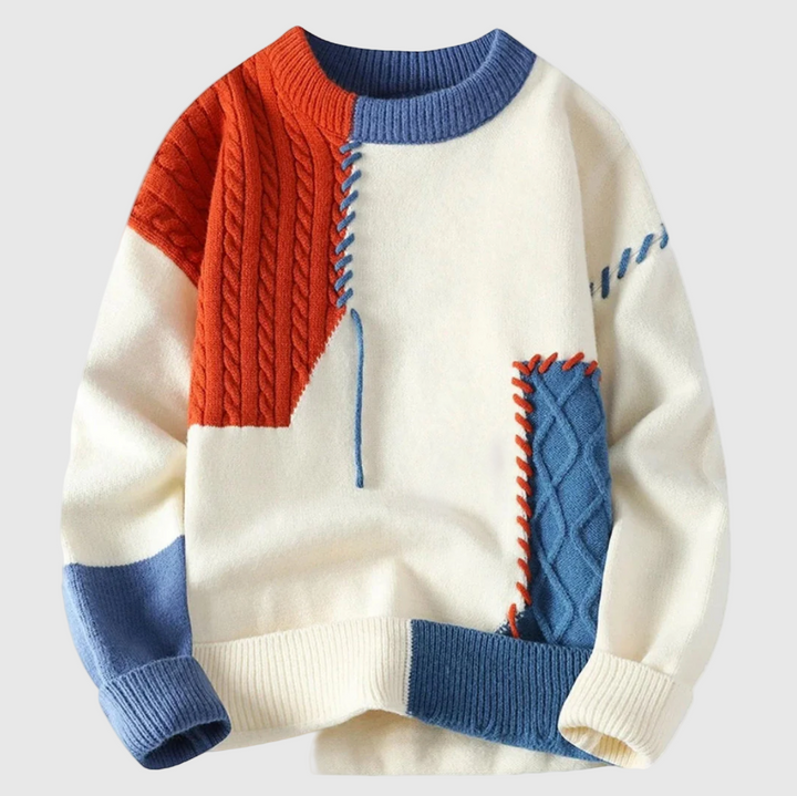 Йордан – Плетен пуловер с пачуърк