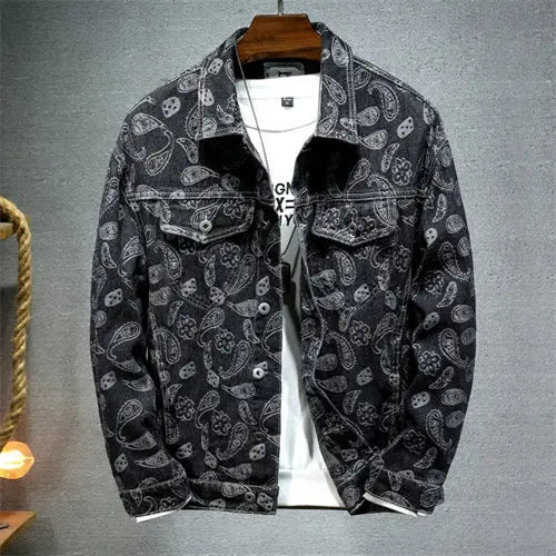 Blauwe Spijkerjas Heren Enkelvoudige Rij Revers Denim Jassen Zwart Grijs Mode Casual Jas Lente En Herfst Heren Katoen Overcoa