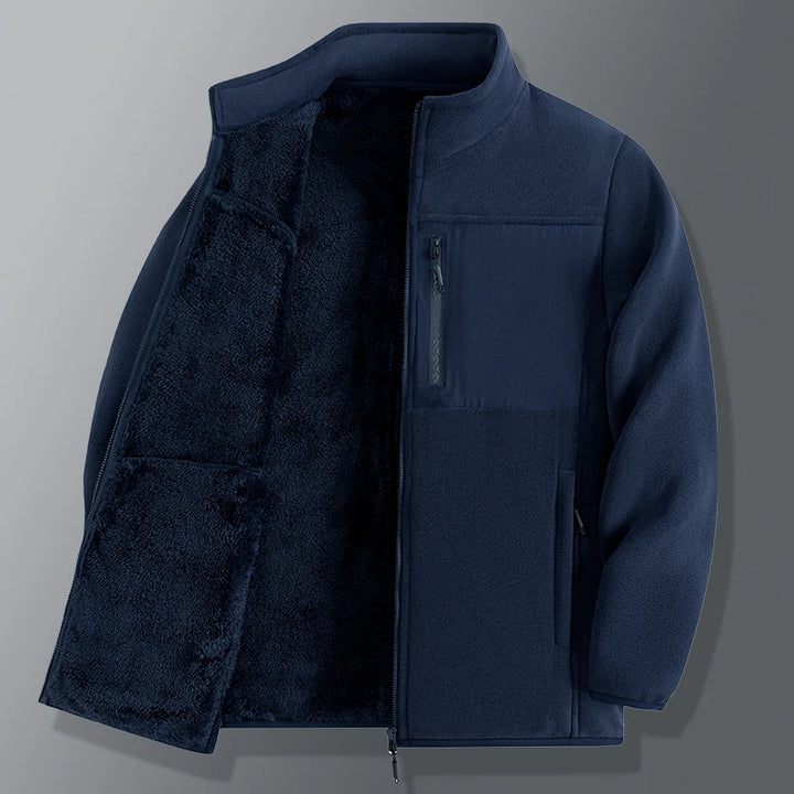 Nieuwe jas met dik fluweel, warm en modieus, hoogwaardige opstaande kraag Veelzijdig los casual topjack voor heren voor heren