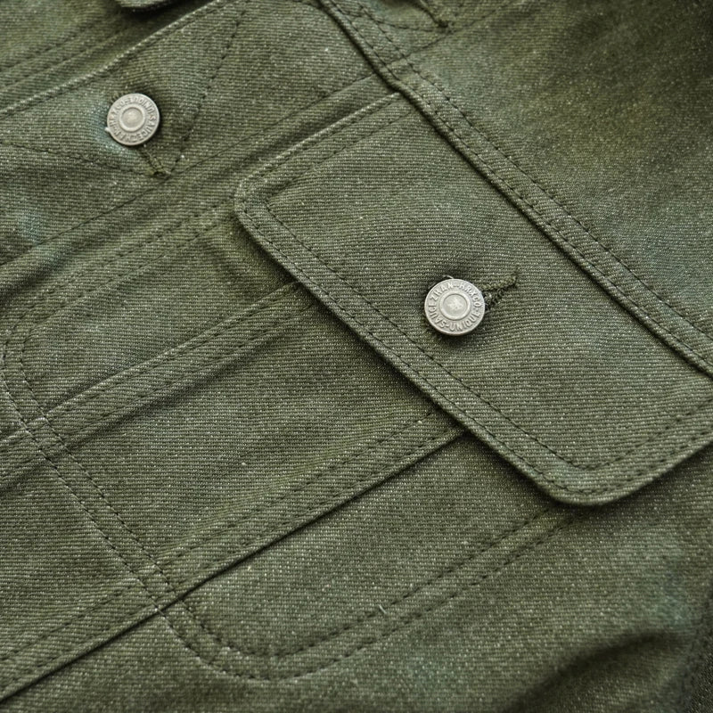 Sauce Zhan 540XX Mens Cusual Jacket Vulcanized green Selvedge Sanforized  Denim Jacket 14 Oz Loose Fit