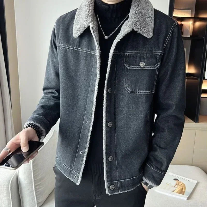 Herfst Mannelijke Jean Jassen Casual Heren Denim Jasje Knop Vintage Losse Stof Mode Lage Kosten Nieuw In Maat L Joker Elatic Y2k
