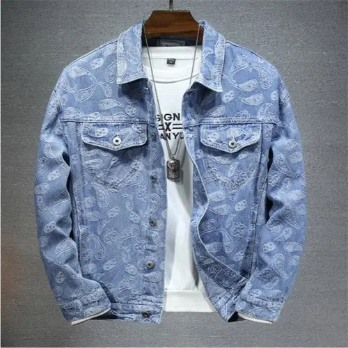 Blauwe Spijkerjas Heren Enkelvoudige Rij Revers Denim Jassen Zwart Grijs Mode Casual Jas Lente En Herfst Heren Katoen Overcoa